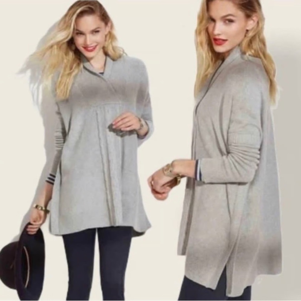 CAbi Gray Charlotte Poncho Sweater Large